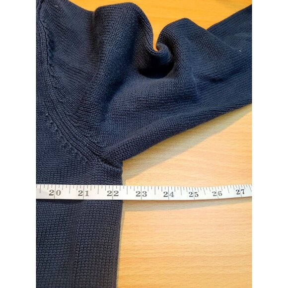 Lands End Cardigan Sz L Black Knit Long Sleeve Button Up Pockets Business Casual - Picture 4 of 14